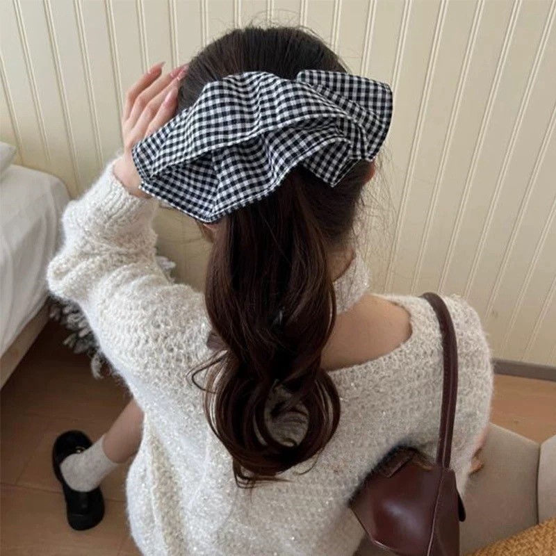 ขนาดใหญ่พิเศษลายสก๊อตผมวงยืดหย - Travel Accessories Aesthetic บทวิจารณ์และราคา
