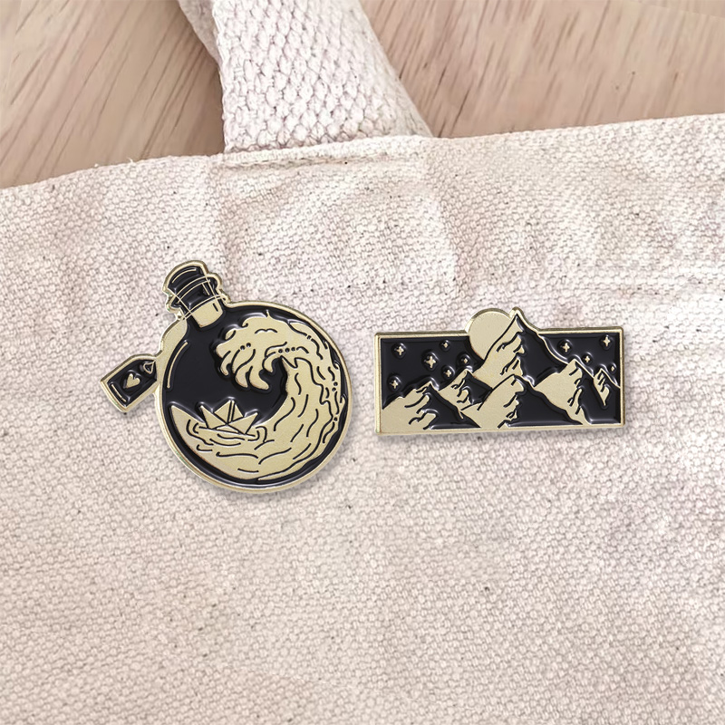 เข็มกลัดเคลือบลายภูเขาและคลื่น - Travel Accessories Jewelry บทวิจารณ์และราคา